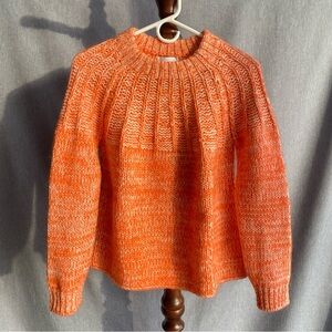 🇮🇹  Dondup | Vibrant Orange Wool Cashmere Crew Neck Sweater - M